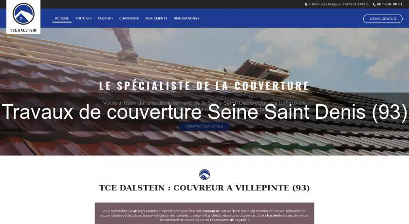Travaux de couverture Seine Saint Denis (93)