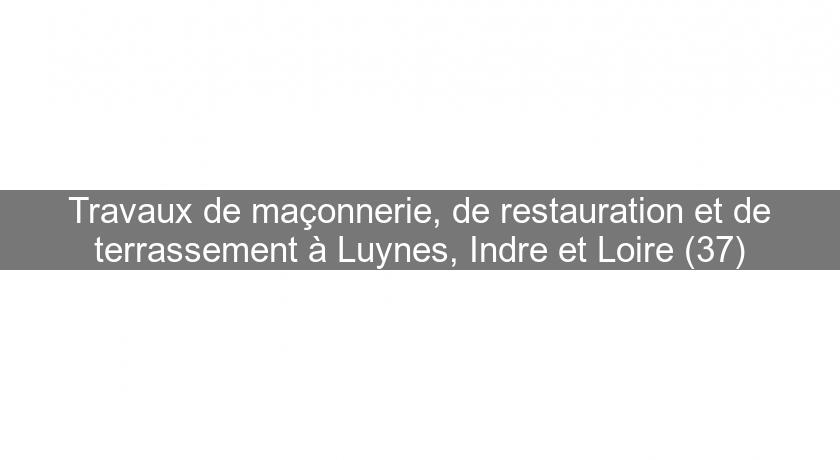 Travaux de maçonnerie, de restauration et de terrassement à Luynes, Indre et Loire (37)