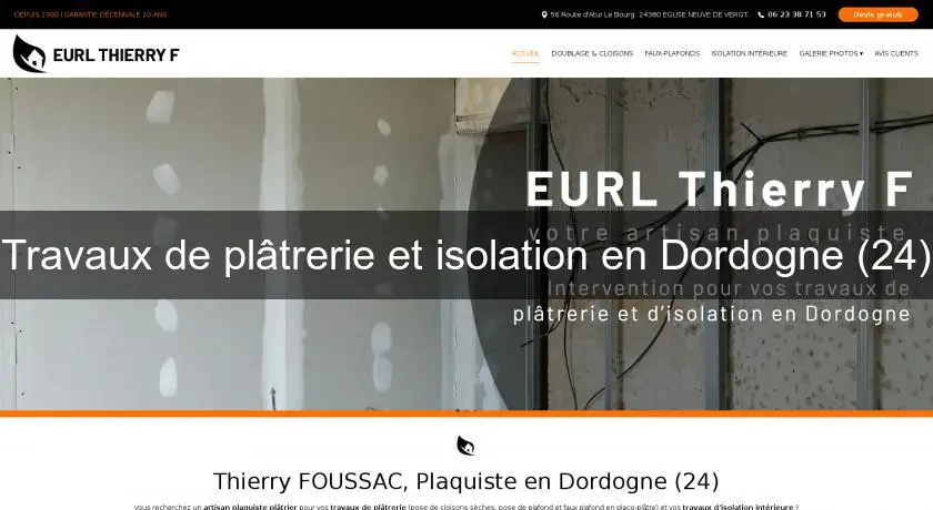 Travaux de plâtrerie et isolation en Dordogne (24)