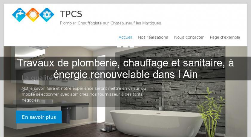 Travaux de plomberie, chauffage et sanitaire, à énergie renouvelable dans l'Ain