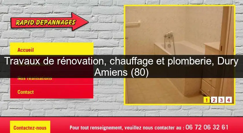 Travaux de rénovation, chauffage et plomberie, Dury Amiens (80)