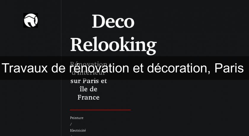 Travaux de rénovation et décoration, Paris 