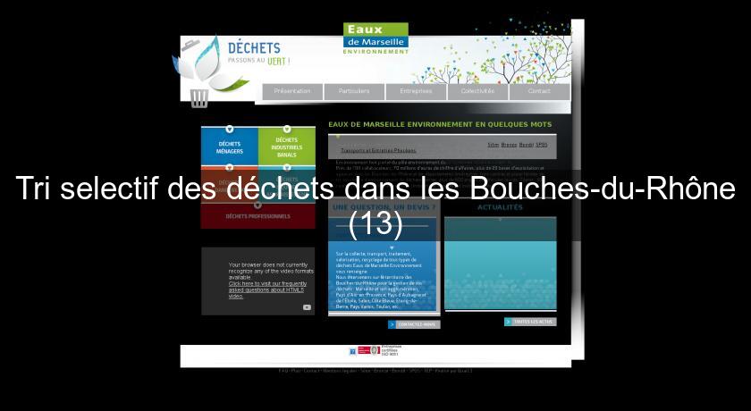 Tri selectif des déchets dans les Bouches-du-Rhône (13) Tri selectif des déchets dans les Bouches-du-Rhône (13)