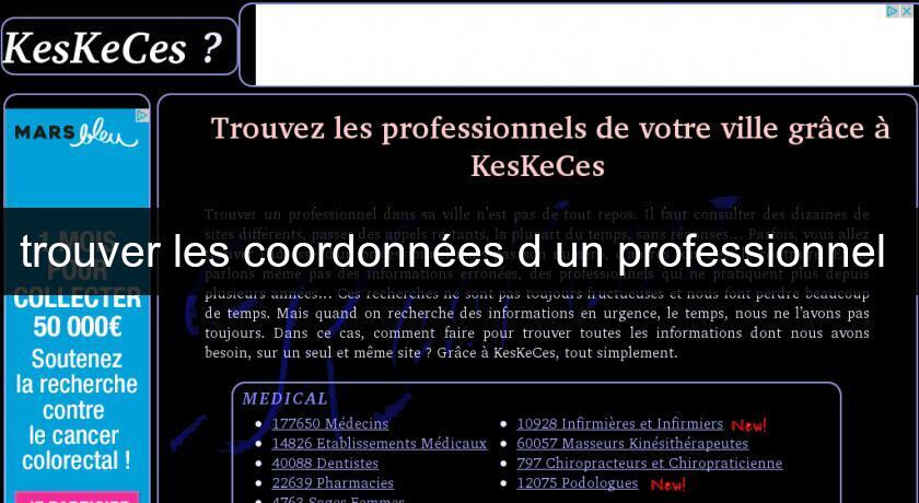 trouver les coordonnées d'un professionnel 