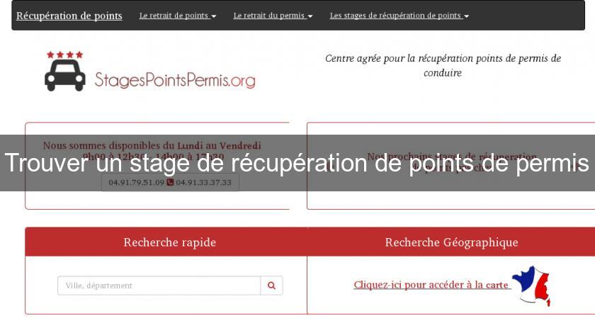 Trouver un stage de récupération de points de permis Trouver un stage de récupération de points de permis