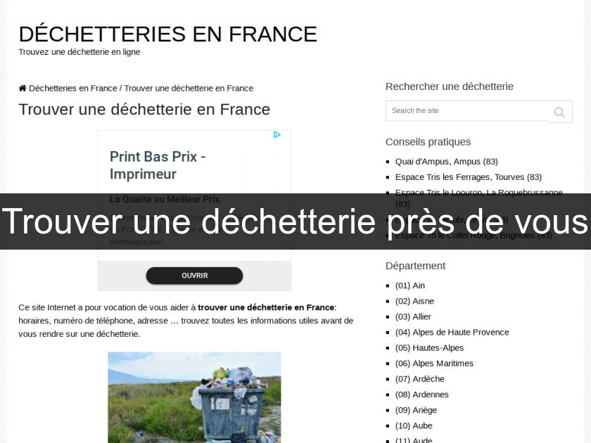 Trouver une déchetterie près de vous Trouver une déchetterie près de vous
