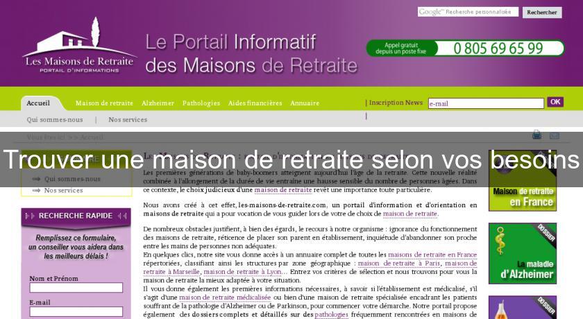 Trouver une maison de retraite selon vos besoins