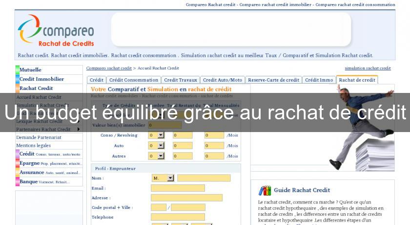 Un budget équilibré grâce au rachat de crédit Un budget équilibré grâce au rachat de crédit