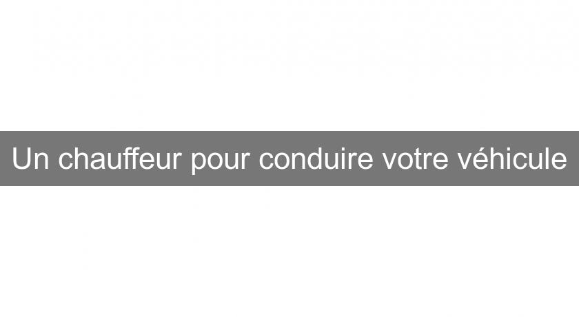 Un chauffeur pour conduire votre véhicule Un chauffeur pour conduire votre véhicule