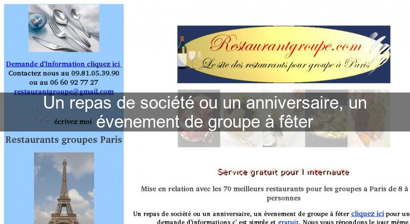 Un repas de société ou un anniversaire, un évenement de groupe à fêter Un repas de société ou un anniversaire, un évenement de groupe à fêter
