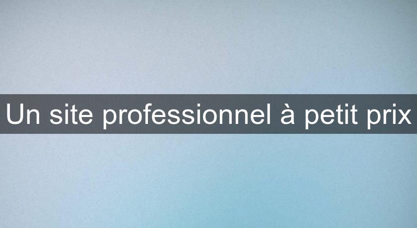 Un site professionnel à petit prix Un site professionnel à petit prix
