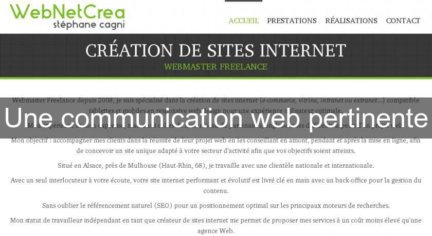 Une communication web pertinente Une communication web pertinente