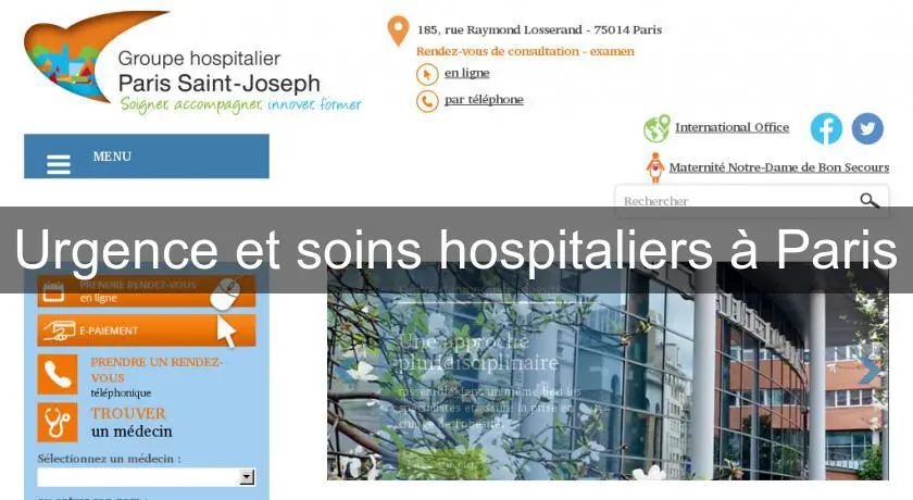 Urgence et soins hospitaliers à Paris