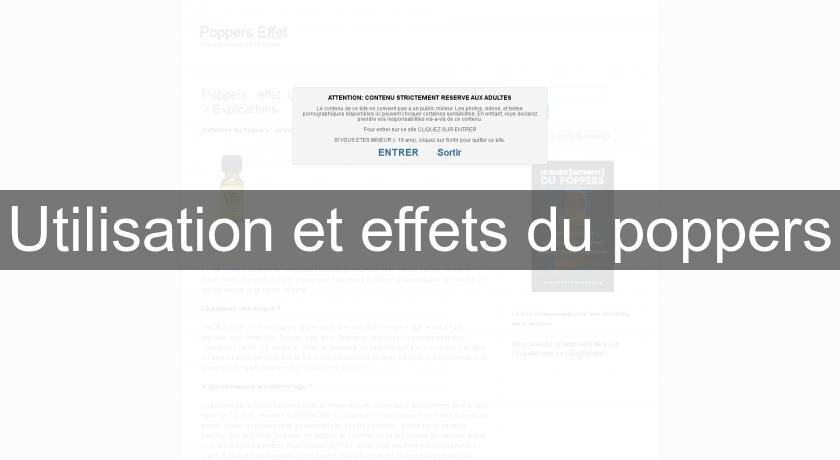 Utilisation et effets du poppers Utilisation et effets du poppers
