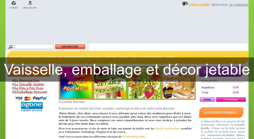 Vaisselle, emballage et décor jetable Vaisselle, emballage et décor jetable