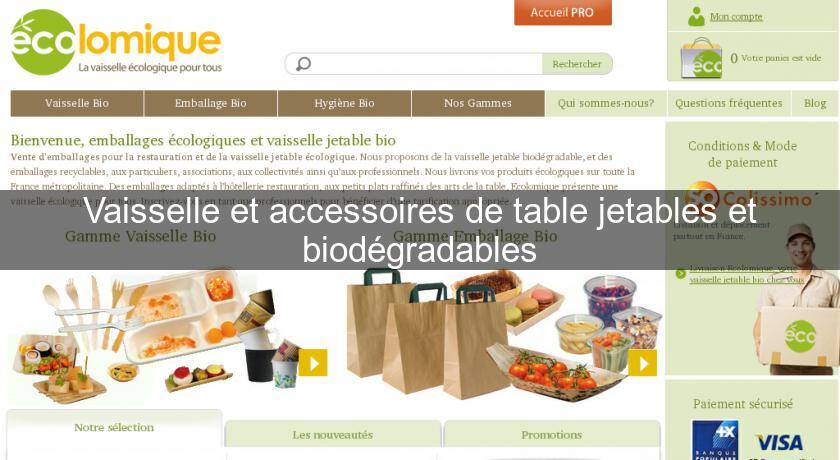 Vaisselle et accessoires de table jetables et biodégradables Vaisselle et accessoires de table jetables et biodégradables