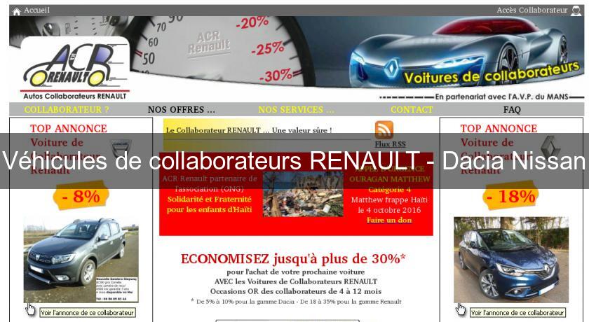 Véhicules de collaborateurs RENAULT - Dacia Nissan Véhicules de collaborateurs RENAULT - Dacia Nissan