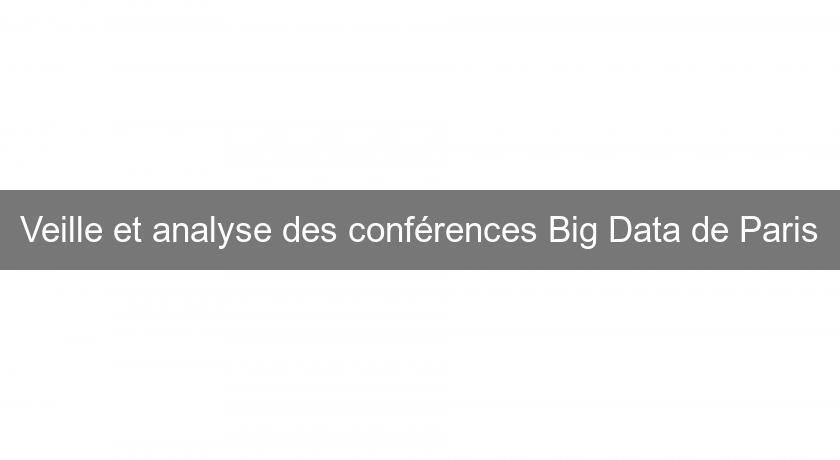 Veille et analyse des conférences Big Data de Paris Veille et analyse des conférences Big Data de Paris