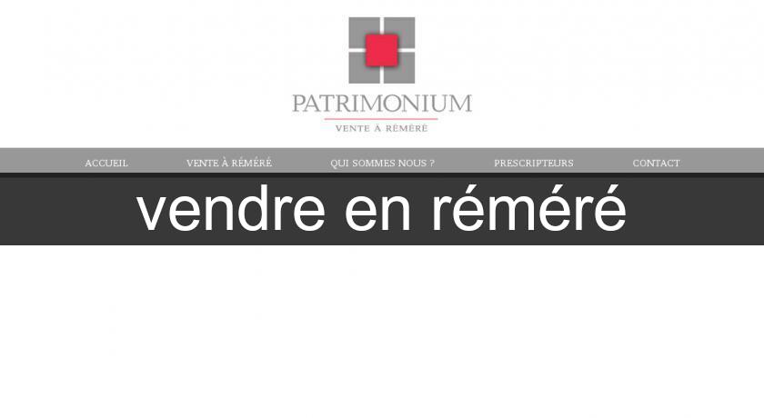 vendre en réméré vendre en réméré