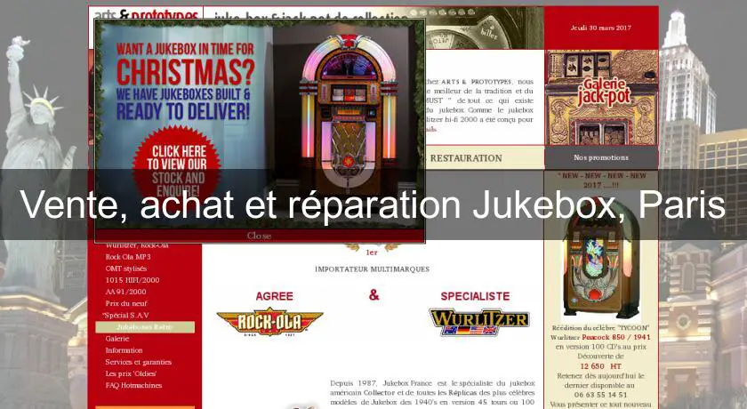 Vente, achat et réparation Jukebox, Paris