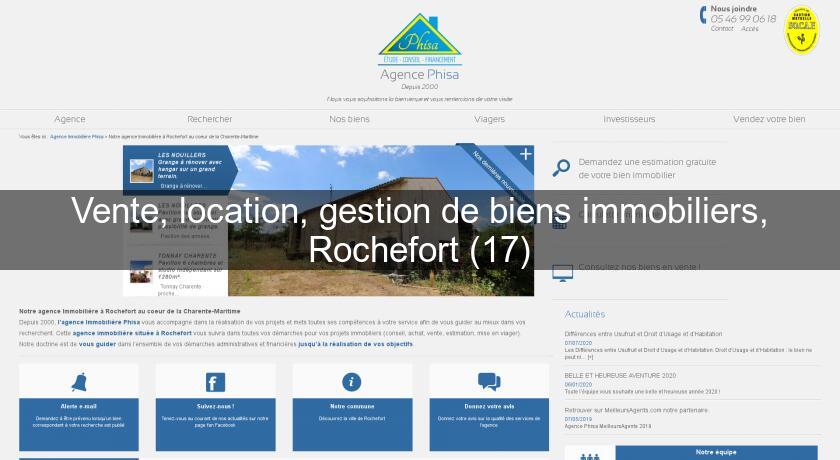 Vente, location, gestion de biens immobiliers, Rochefort (17)