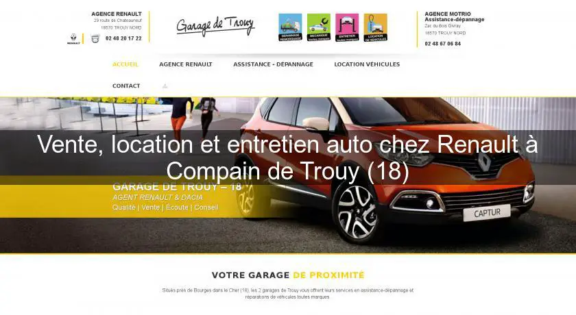Vente, location et entretien auto chez Renault à Compain de Trouy (18)