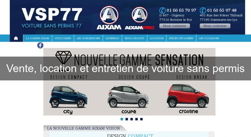 Vente, location et entretien de voiture sans permis