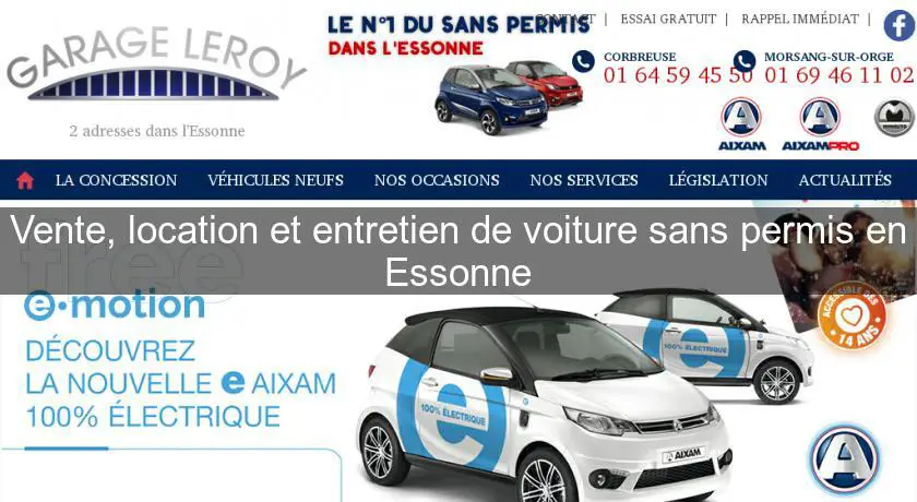 Vente, location et entretien de voiture sans permis en Essonne