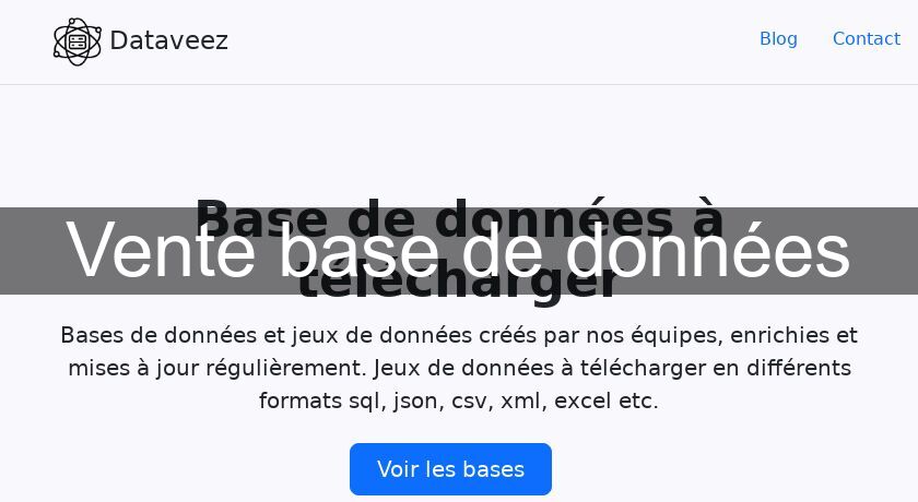 Vente base de données