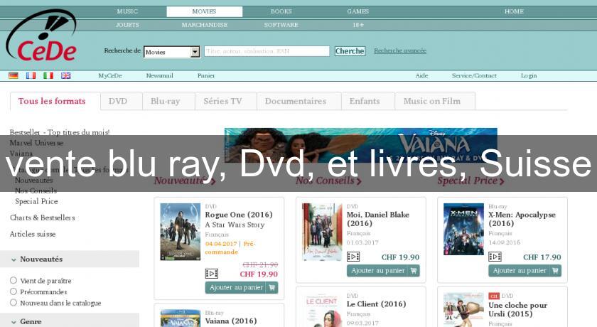 vente blu ray, Dvd, et livres, Suisse