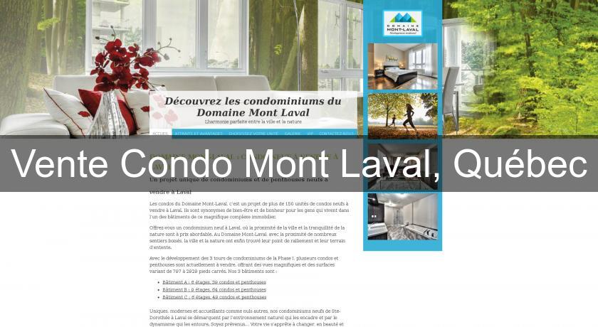 Vente Condo Mont Laval, Québec Vente Condo Mont Laval, Québec
