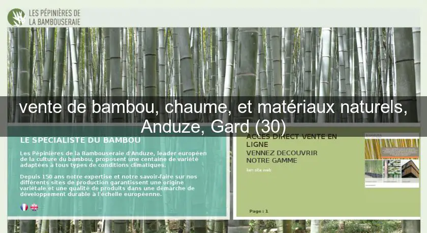 vente de bambou, chaume, et matériaux naturels, Anduze, Gard (30)