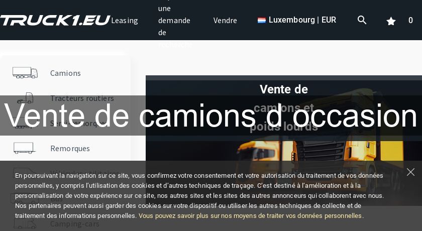 Vente de camions d'occasion