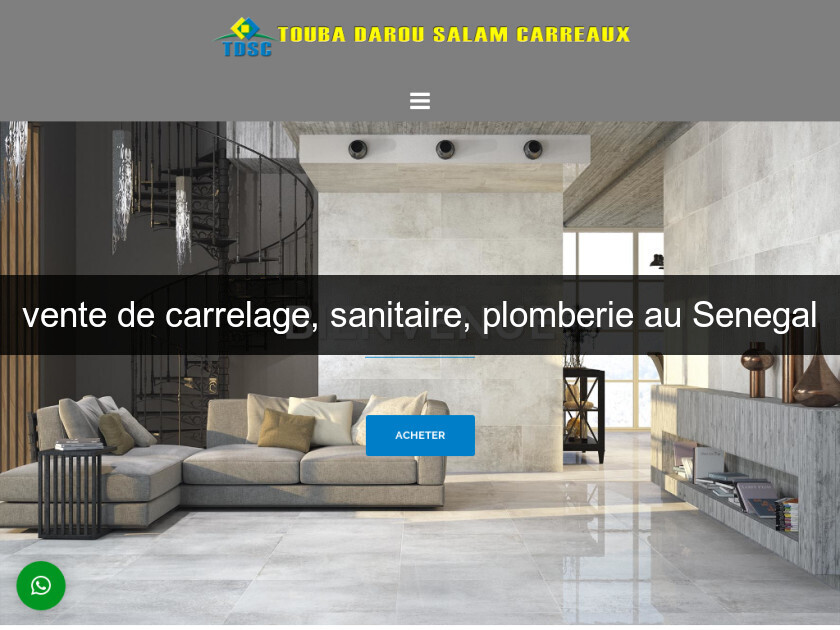 vente de carrelage, sanitaire, plomberie au Senegal