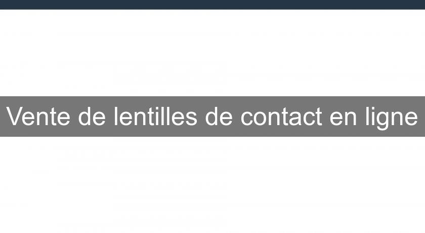 Vente de lentilles de contact en ligne