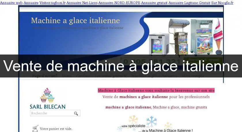 Vente de machine à glace italienne
