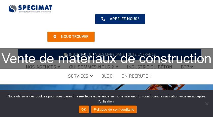 Vente de matériaux de construction