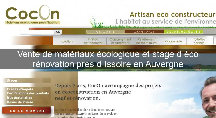 Vente de matériaux écologique et stage d'éco rénovation près d'Issoire en Auvergne