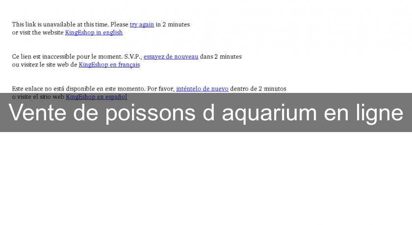 Vente de poissons d'aquarium en ligne