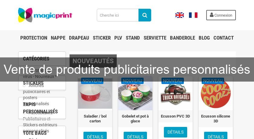 Vente de produits publicitaires personnalisés