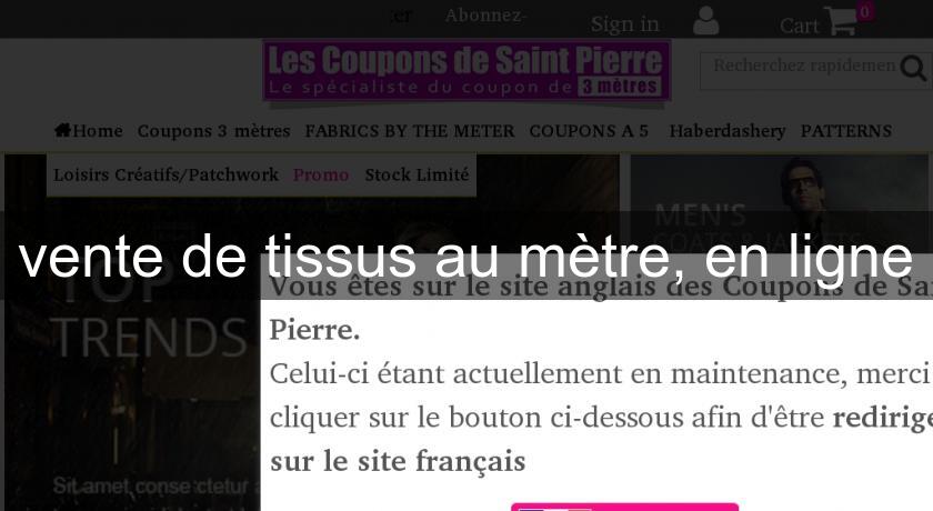 vente de tissus au mètre, en ligne