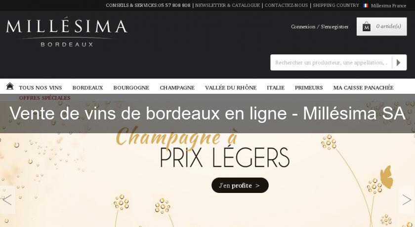 Vente de vins de bordeaux en ligne - Millésima SA