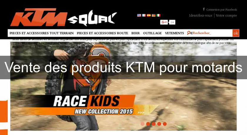 Vente des produits KTM pour motards