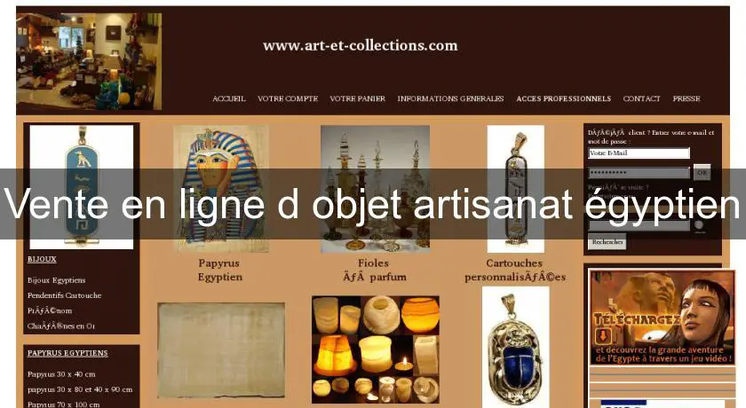 Vente en ligne d'objet artisanat égyptien
