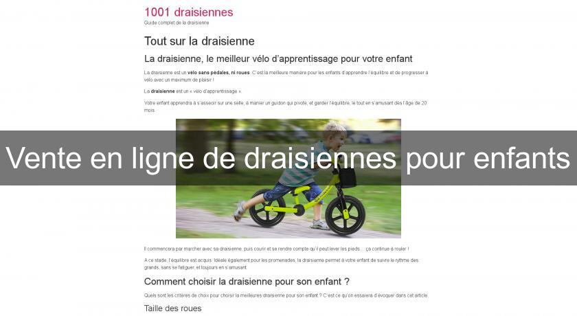 Vente en ligne de draisiennes pour enfants