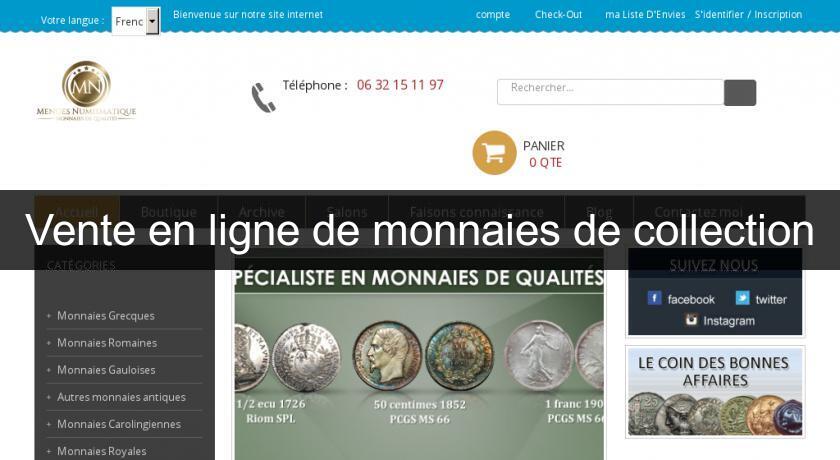 Vente en ligne de monnaies de collection