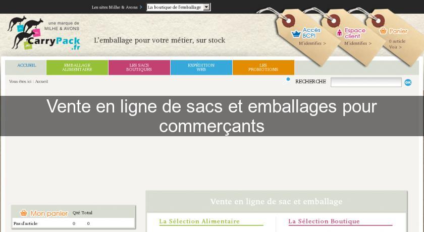 Vente en ligne de sacs et emballages pour commerçants Vente en ligne de sacs et emballages pour commerçants
