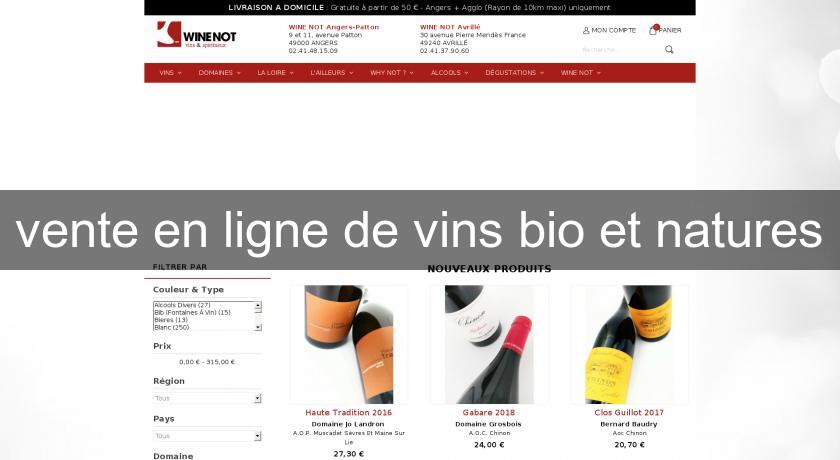 vente en ligne de vins bio et natures