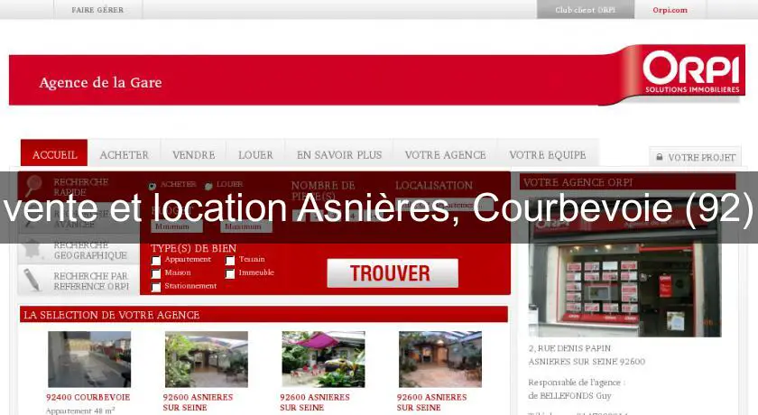 vente et location Asnières, Courbevoie (92)
