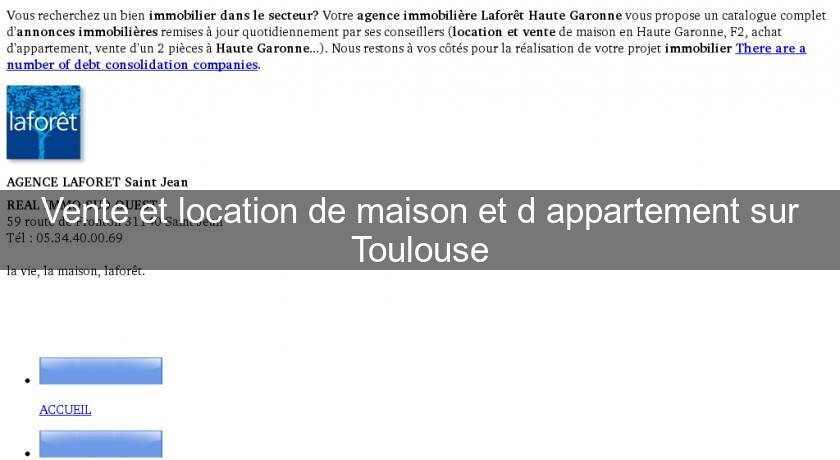 Vente et location de maison et d'appartement sur Toulouse